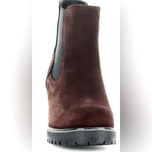 Bos. & Co. Size 7.5 Brown Nubuck Leather Casual Dress Boots/Zipper/Waterproof - Picture 3 of 12